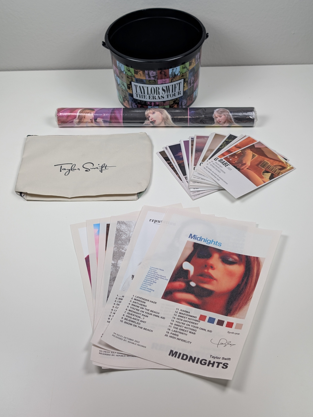 Taylor Swift Eras Tour Popcorn Bucket Wall Poster Makeup Bag Art Prints Bundle